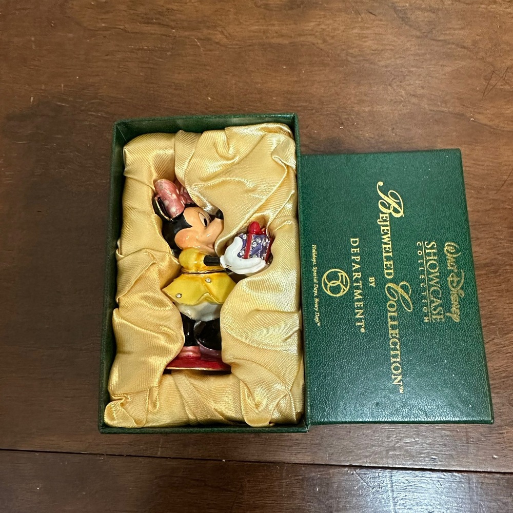 Department 56-Bejeweled Collection "Merry Christmas Minnie" Trinket Box - Picture 2 of 11
